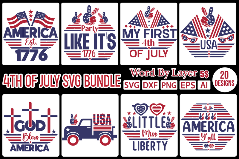 4th of July Svg Bundle, SVG Patriotic Fighter Pilot Aviator Sunglasses Stars Stripes Clipart Clip Art Sublimation or Vinyl Shirt Design SVG DesignPlante 503 