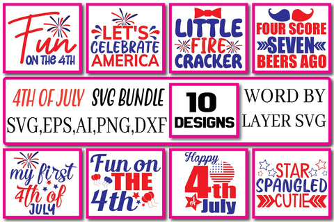 4th Of July SVG Bundle T-shirt Design Vol. 10 SVG Craftlabsvg24 