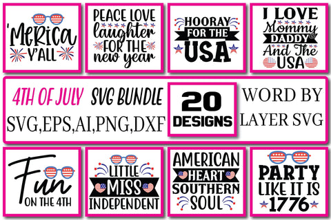 4th Of July SVG Bundle T-shirt Design Vol. 7 SVG Craftlabsvg24 