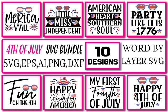 4th Of July SVG Bundle T-shirt Design Vol. 8 SVG Craftlabsvg24 