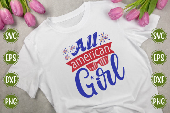 4th of july Svg Design all american girl SVG SH_Tee store 