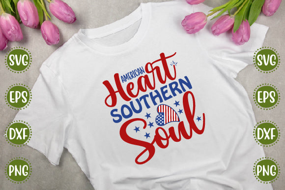 4th of july Svg Design american heart southern soul SVG SH_Tee store 