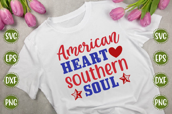 4th of july Svg Design American heart southern soul SVG SH_Tee store 