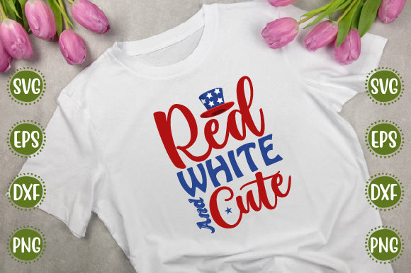4th of july Svg Design Red white and cute SVG SH_Tee store 