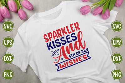 4th of july Svg Design Sparkler kisses and 4th of july wishes SVG SH_Tee store 