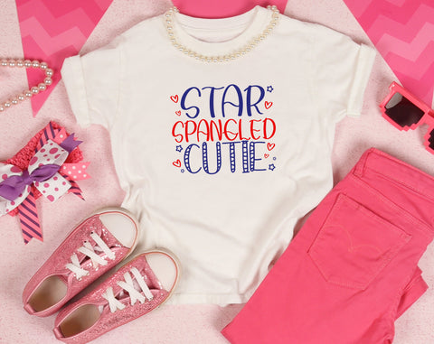 4th of July SVG For Girls, 6 Designs, Independence Day SVG For Kids, Little Miss Firecracker SVG, Little Miss America SVG, Star Spangled Cutie SVG SVG HappyDesignStudio 