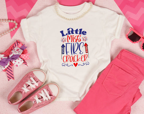 4th of July SVG For Girls, 6 Designs, Independence Day SVG For Kids, Little Miss Firecracker SVG, Little Miss America SVG, Star Spangled Cutie SVG SVG HappyDesignStudio 