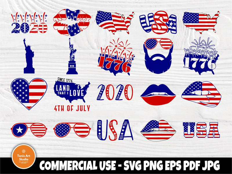 4th of July SVG, Patriotic Svg, American Flag Svg - So Fontsy