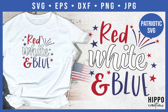 4th of July SVG | Red White and Blue SVG Hippo Creations 