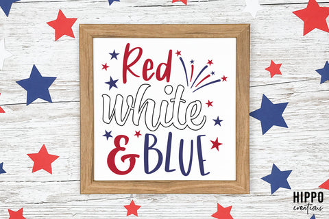 4th of July SVG | Red White and Blue SVG Hippo Creations 