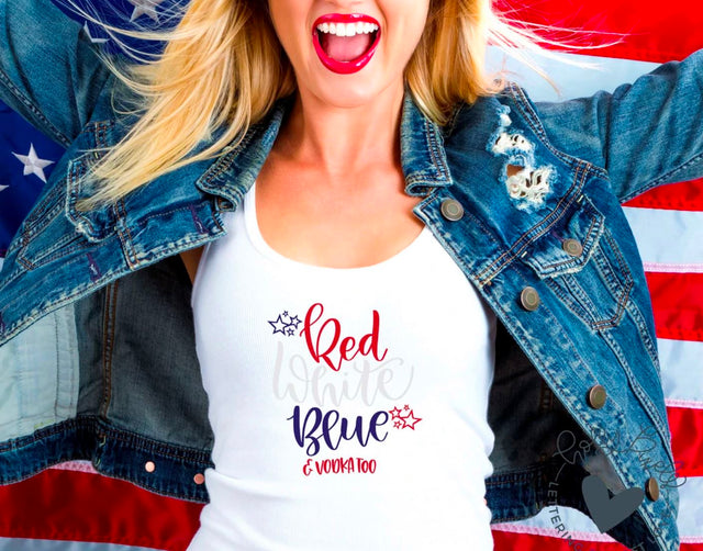 4th of July SVG | Red White Blue and Vodka Too | July 4th SVG Files | Summer SVG SVG So Fontsy Design Shop 