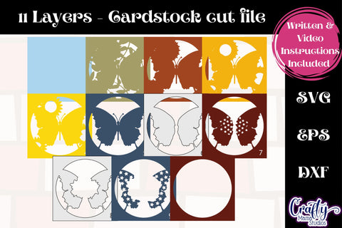 4th Of July Svg Shadow Box, Layered Butterfly Svg Sunflower SVG Crafty Mama Studios 