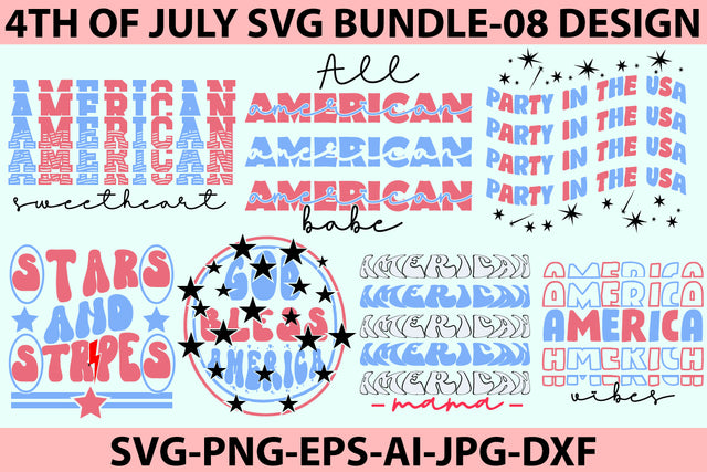 4th of July Svg,Patriotic Quote,Eps Png, America Cut Files, Fourth of July,America T shirt,Svg,Png,Sublimation,Usa Svg Veteran,Retro 4th Of July Svg Bundle SVG BB Type Studios 