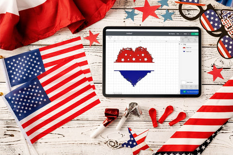 4th of July T-Shirt, American Flag Heart, Split Monogram Svg SVG TonisArtStudio 