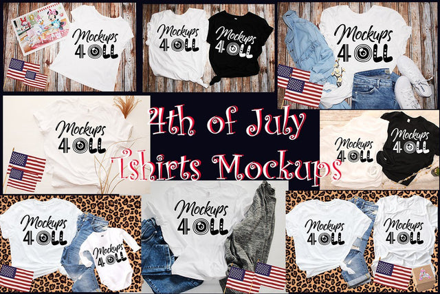 4th of July T-shirts Mockups Bundles, Mini-Bundles Mock Up Photo ArtStudio 