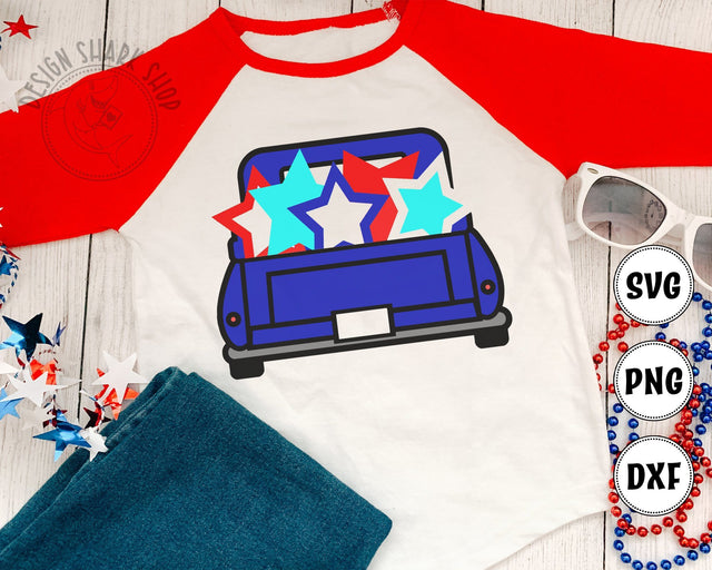 4th of July Truck SVG Design Shark 