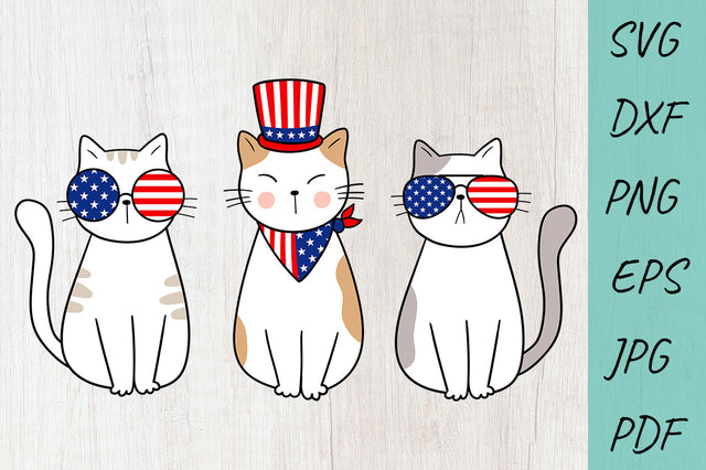4th of july, USA Flag, Patriotic cats, Independence Day SVG Irina Ostapenko 