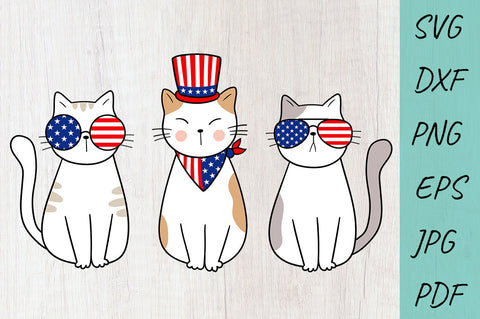 4th of july, USA Flag, Patriotic cats, Independence Day SVG Irina Ostapenko 