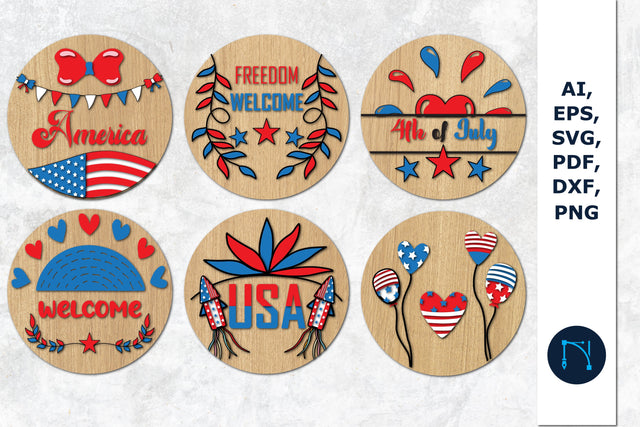4th of July Welcome Sign SVG Bundle SVG MD JOYNAL ABDIN 