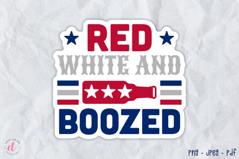 4th of PNG Sticker, Red White and Boozed Sublimation CraftLabSVG 