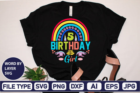 5 Birthday Girl SVG Cut File SVG DesignPlante 503 