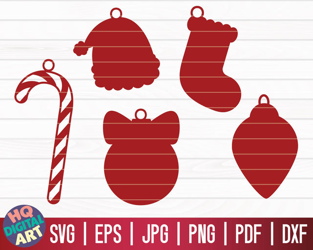 5 Christmas Ornaments Earrings SVG Bundle | Christmas Earrings SVG SVG HQDigitalArt 