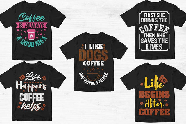 5 Coffee T-Shirt Design Bundle-Trendy Pod Best T-Shirt Design Bundle SVG Svgcraft 