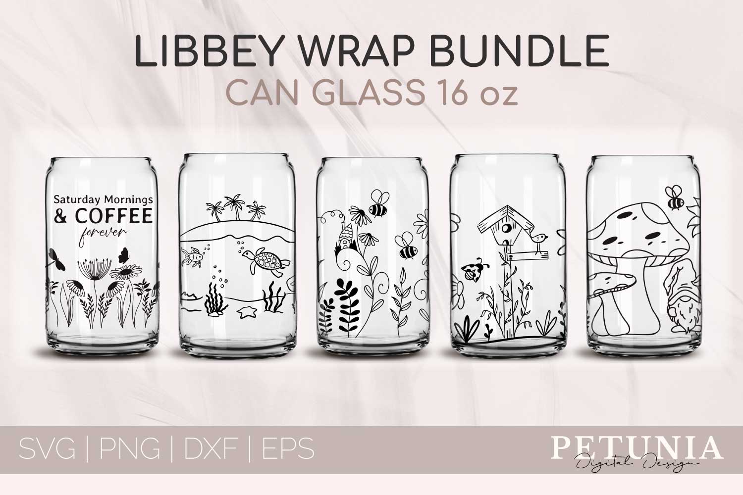 Libbey beer can glass wrap design 16oz - So Fontsy