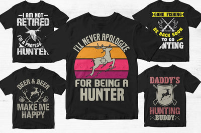 5 Hunting T-Shirt Design Bundle-Trendy Pod Best T-Shirt Design Bundle SVG Svgcraft 