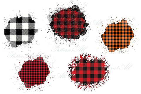 5 PNG digital background plaid, Check splashes, Buffalo plaid Patches - Sublimation Patches PNG - design element - instant download Sublimation ArtStudio 