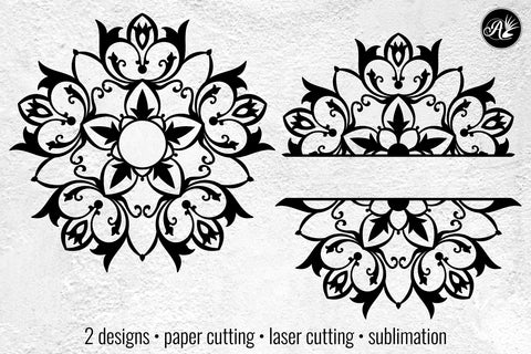 5-point Tulip Mandala Monogram cut files SVG Angel on Empire 