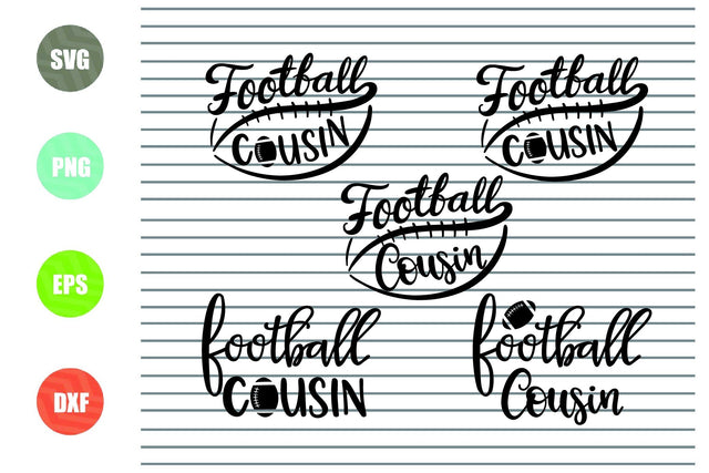 5 Styles Football Cousin Svg - Football Svg, Png, Dxf, Eps Cut Files SVG Artstoredigital 