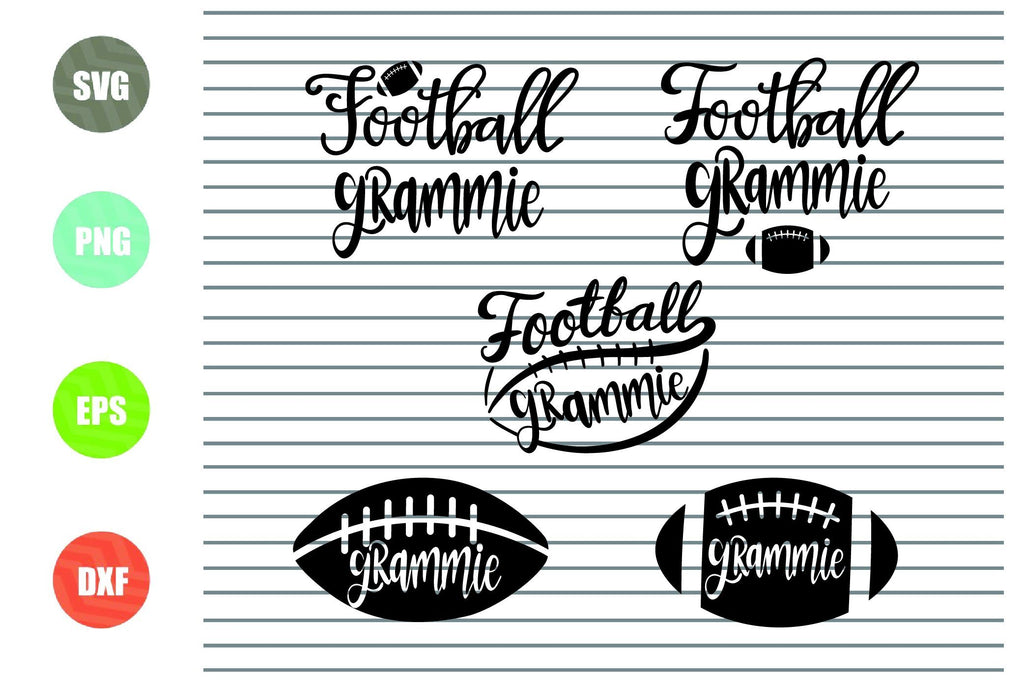 5 Styles Football Grammie Svg - Football Svg, Png, Dxf, Eps Cut Files ...