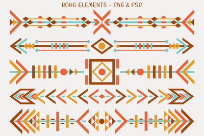 5 X Boho Graphic Elements Sublimation Karma Genie Graphics 