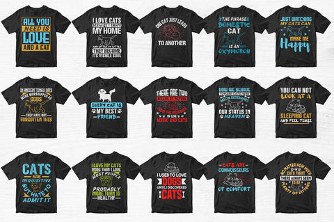 50 Cat Mom Typography T-shirt Design Bundle-Trendy Pod Best T-Shirt Design Bundle SVG Svgcraft 