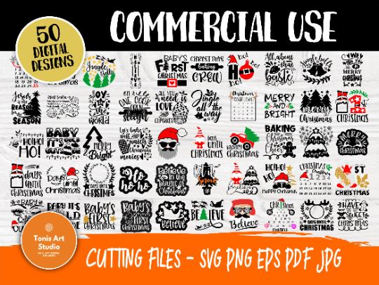 50 Christmas SVG Bundle, Winter Svg, Shirt Designs SVG TonisArtStudio 