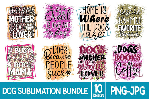 50 Dog Sublimation Bundle Sublimation designmaster24 