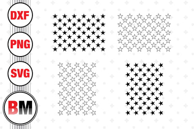 50 Stars SVG, PNG, DXF Files SVG BMDesign 
