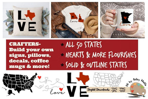 50 states bundle svg dxf - United states of America - Home state svg - Memorial Day SVG The Artsy Spot 