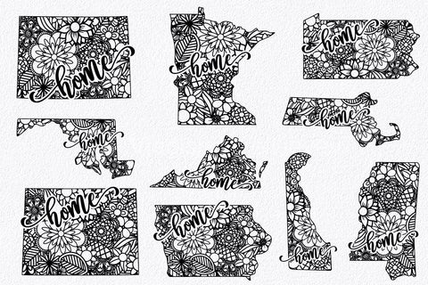 50 States Home Mandala SVG Bundle SVG Old Market 