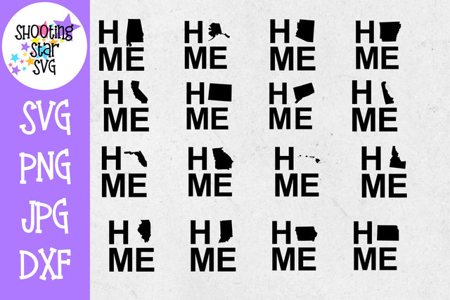 50 States Home with State - United States Bundle SVG ShootingStarSVG 