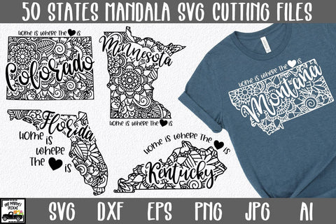 50 States Mandala SVG Bundle - State SVG Cut File SVG Old Market 