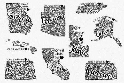 50 States Mandala SVG Bundle - State SVG Cut File SVG Old Market 