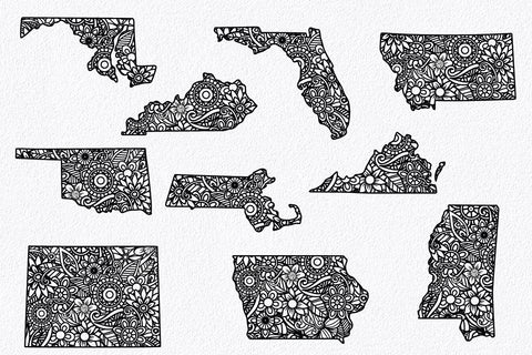 50 States Mandala SVG Bundle SVG Old Market 