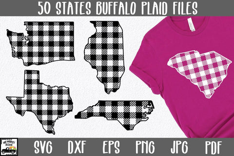50 States SVG Bundle - Buffalo Plaid States SVG Files SVG Old Market 