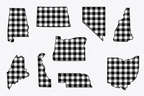 50 States SVG Bundle - Buffalo Plaid States SVG Files SVG Old Market 