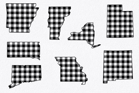 50 States SVG Bundle - Buffalo Plaid States SVG Files SVG Old Market 