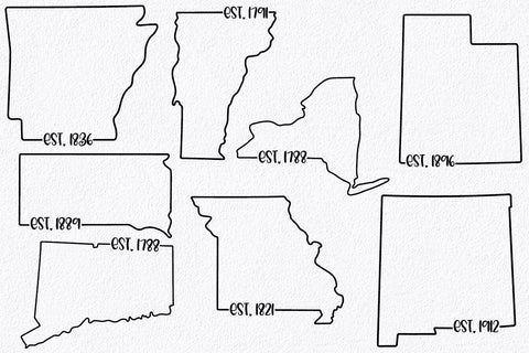 50 States SVG Bundle - Date Established State SVG Cut Files SVG Old Market 