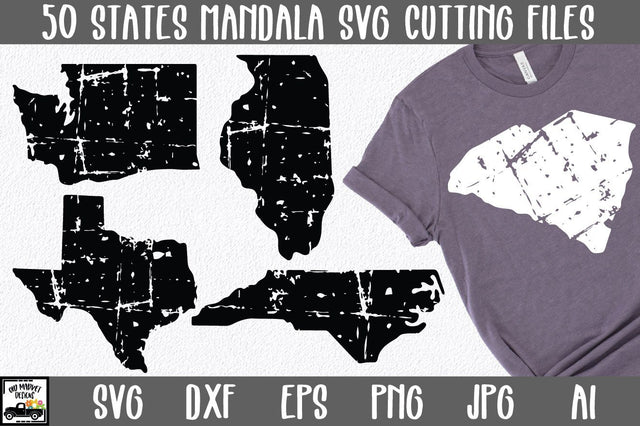 50 States SVG Bundle - Distressed State SVG Cut Files SVG Old Market 