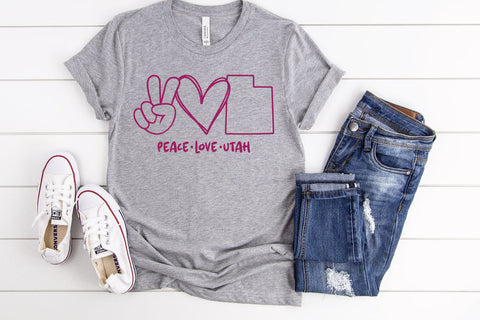 50 States SVG Bundle - Peace Love US State Bundle SVG Old Market 